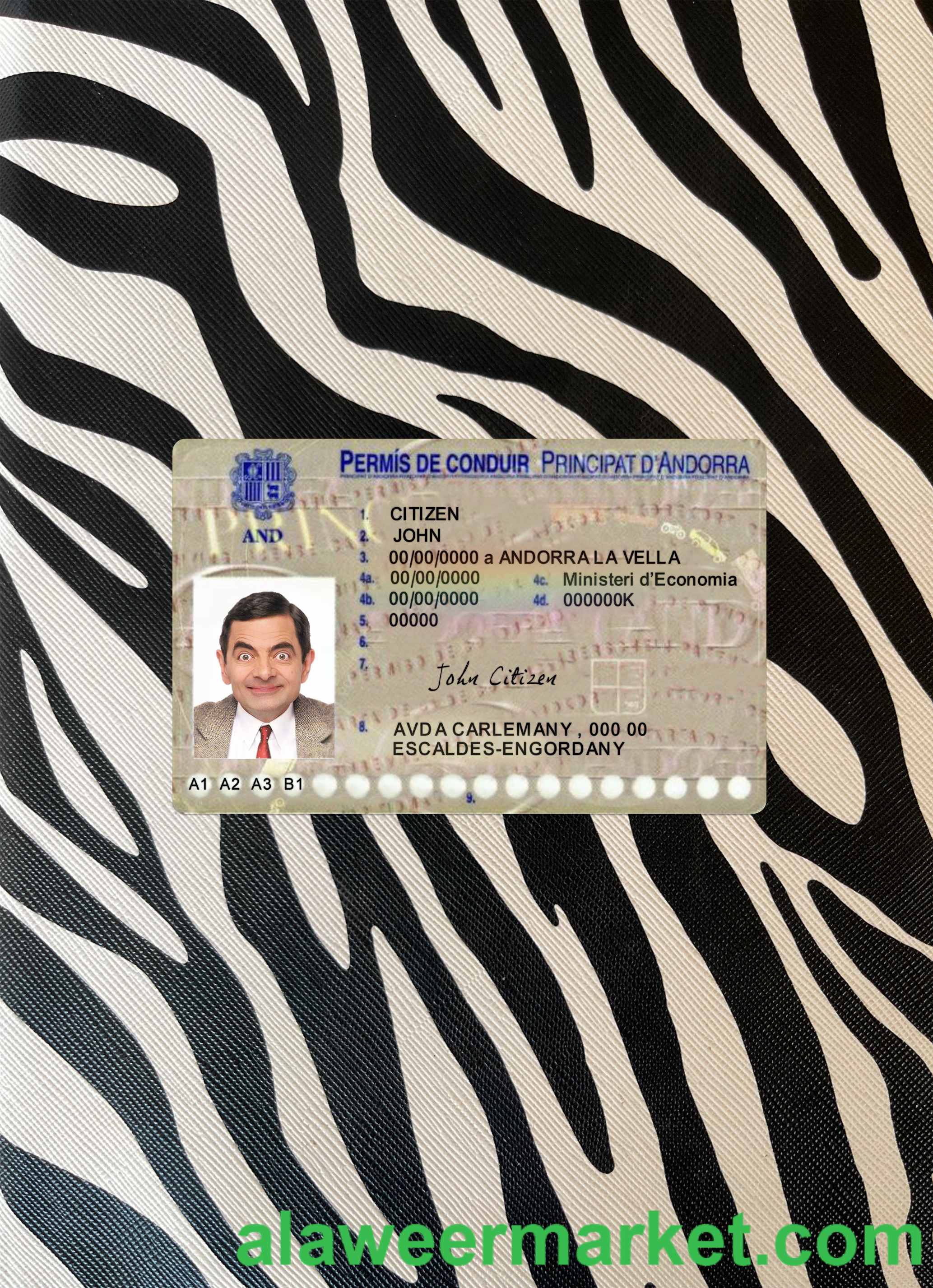 Andorra driving license photolook front
